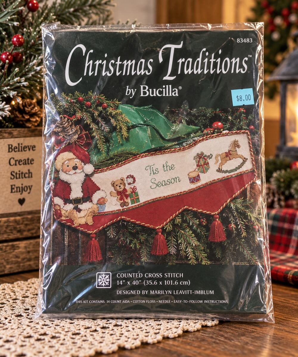 Designs For The Needle 1906 Pillowcase Counted Cross Stitch Kit Christmas Sealed